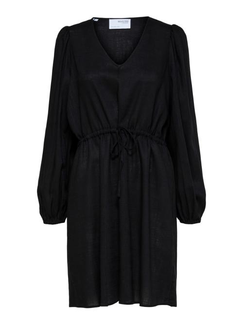 Viva Short Linen Dress Blk