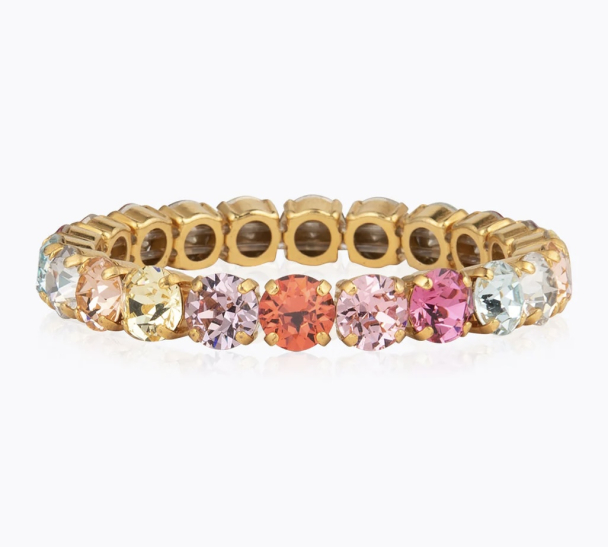 Gia Stud Bracelet Gold - Pastel Rainbow Como - Image 1