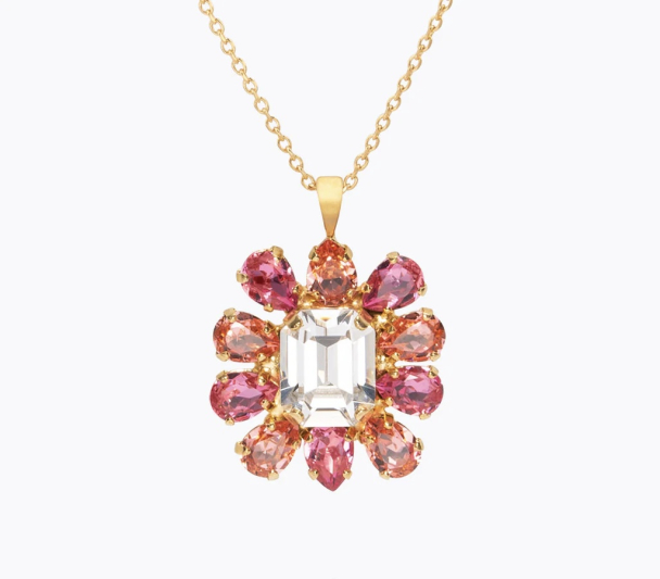 Peony Necklace Gold - Coral Combo - Image 1