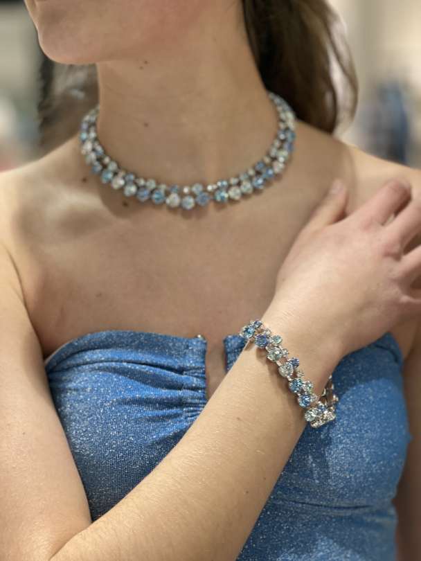 Pomona Necklace Rhodium - Sea Breeze Combo - Image 3