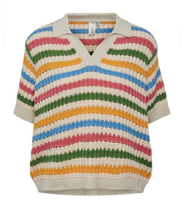 Safa 2/4 Knit Top - Birch/ Afa Strips - Image 2