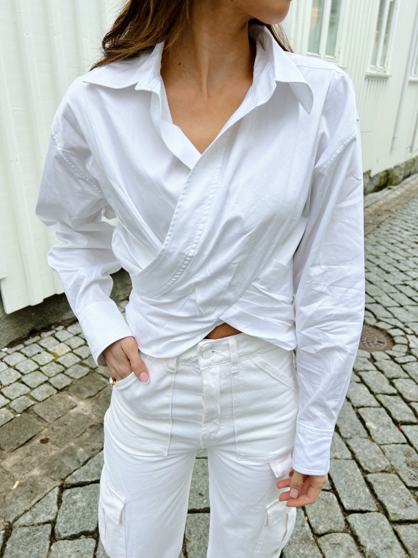 Closa Wrap Shirt - White  - Image 1