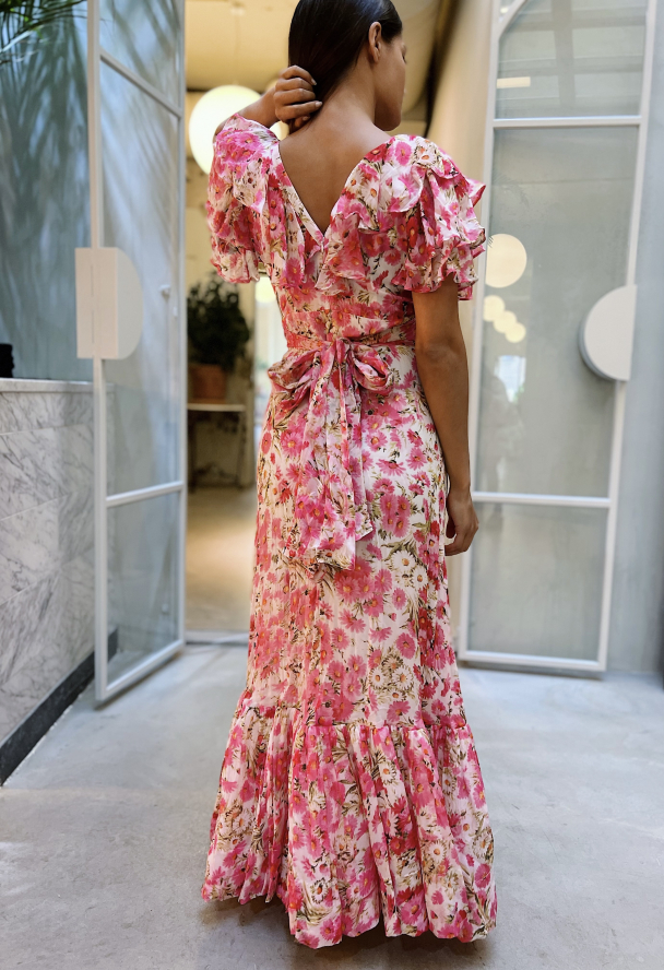 Organza Tieback Gown - Pink Daisy - Image 2