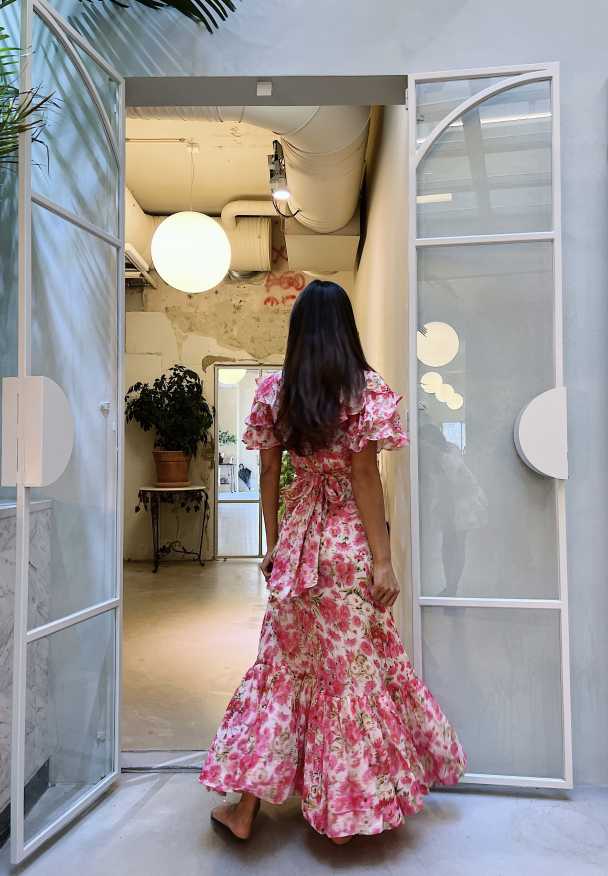 Organza Tieback Gown - Pink Daisy - Image 3