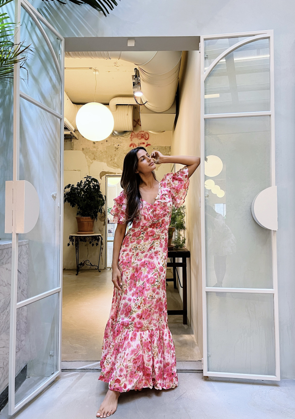 Organza Tieback Gown - Pink Daisy - Image 4