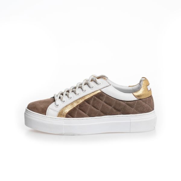 My Sneaks sneakers Taupe/Gold | My Sneaks i gull og brunt sneakers fra Copenhagen Shoes