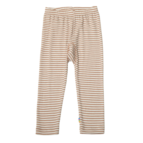 Leggings Ull/Silke Striper - Brun