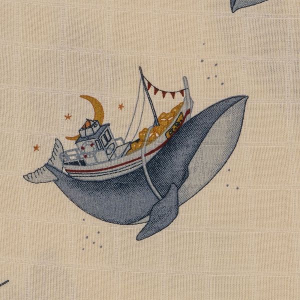Muslinklut 3pk - Whale Boat