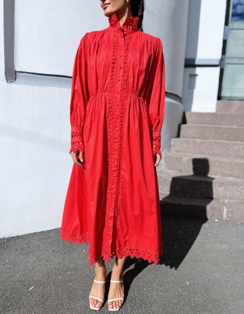Trima Long Shirt Dress - Bittersweet