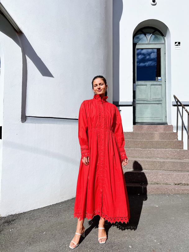 Trima Long Shirt Dress - Bittersweet - Image 6