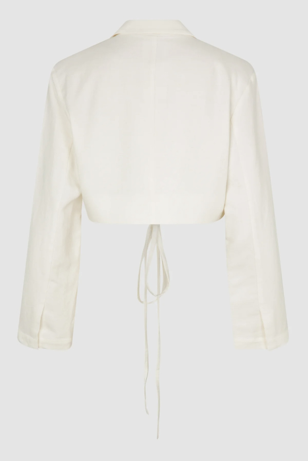 Lino Cropped Shirt - Antique White  - Image 2
