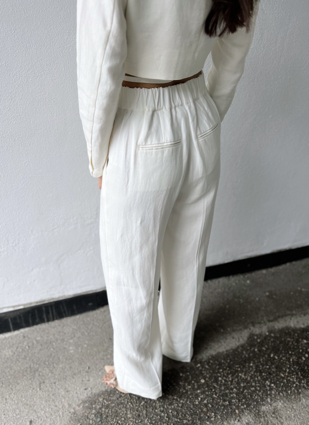 Lino Troursers - White Alyssum  - Image 4