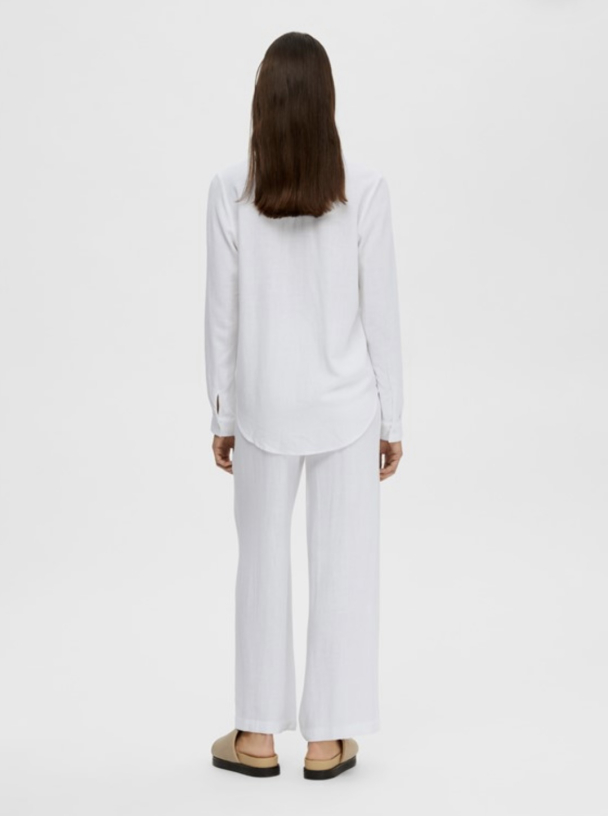 Viva - Gulia Long Linen Pant - Bright White  - Image 3