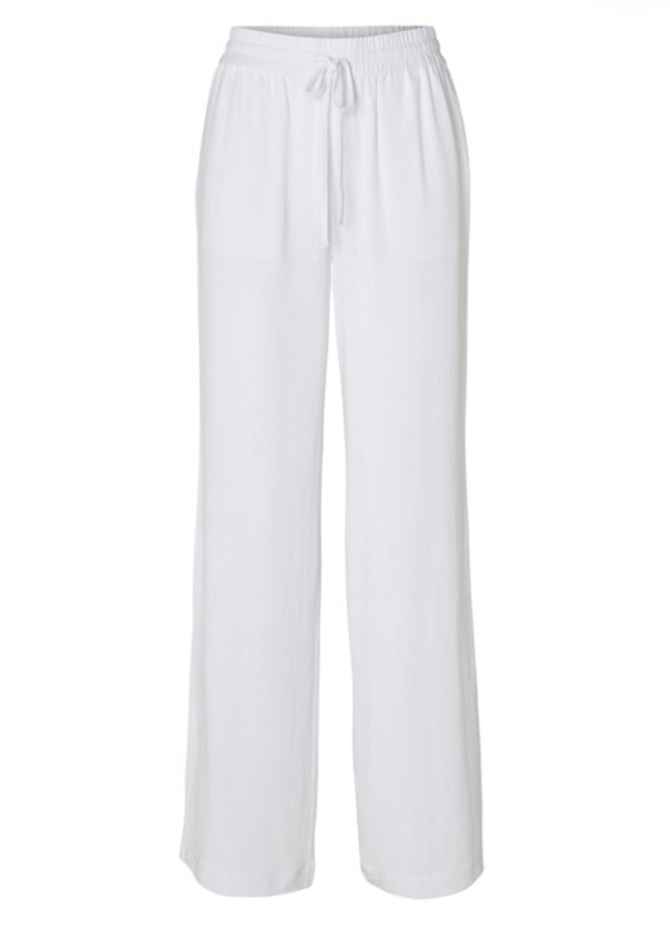 Viva - Gulia Long Linen Pant - Bright White  - Image 5