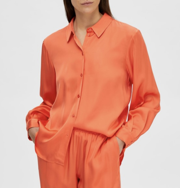 Franziska Satin Shirt - Emberglow - Image 1