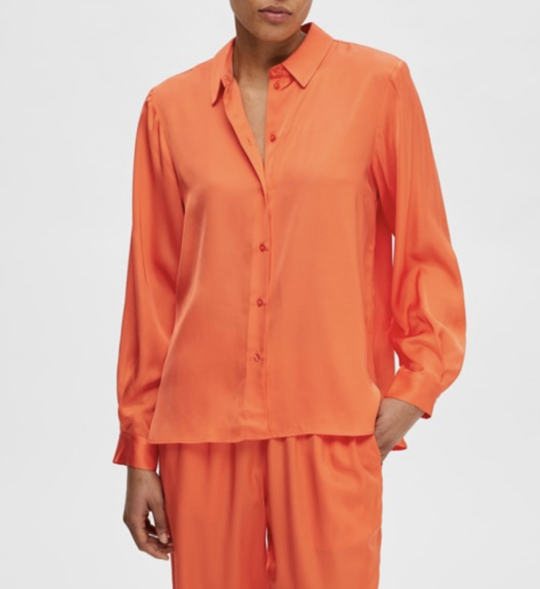 Franziska Satin Shirt - Emberglow - Image 4