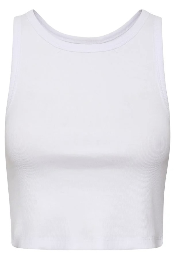 Drew Cropped Top - Bright White  - Image 1