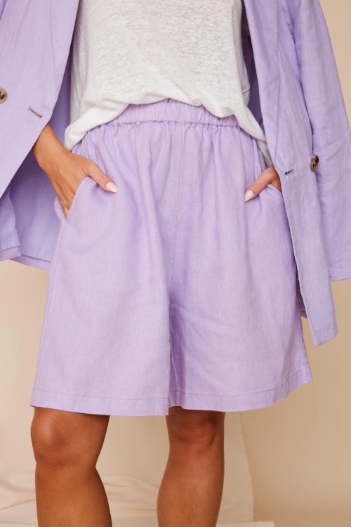 Mars Linen Shorts - Purple