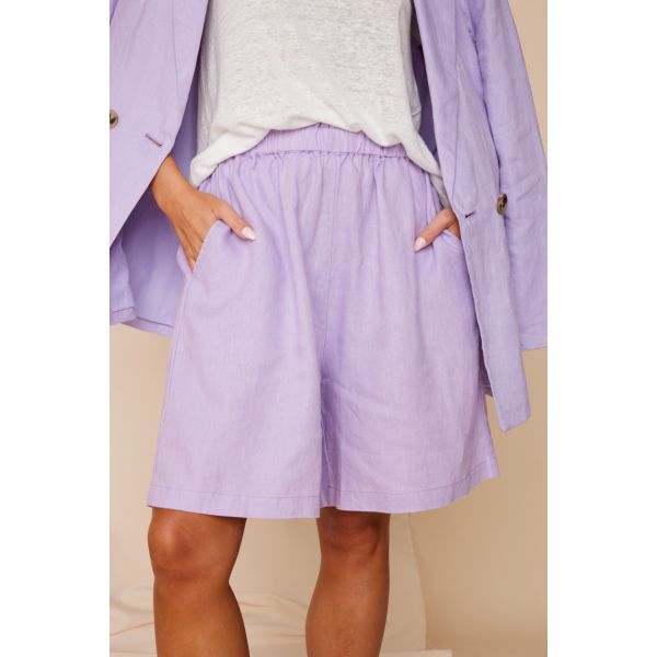 Mars Linen Shorts - Purple
