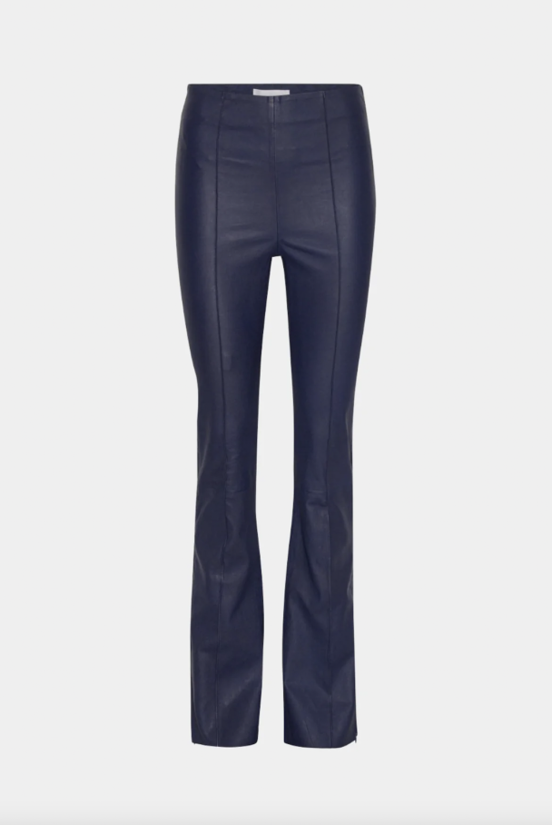 Stretch Leather Bootcut Zip Pants - Image 2