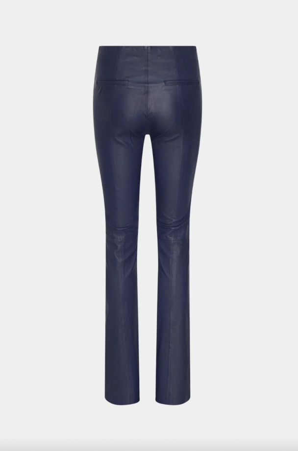 Stretch Leather Bootcut Zip Pants - Image 3