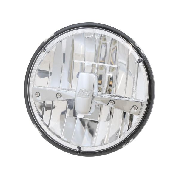  7" LED Reflector Headlight Insert Chrome bulb shield Chrome Clear LED