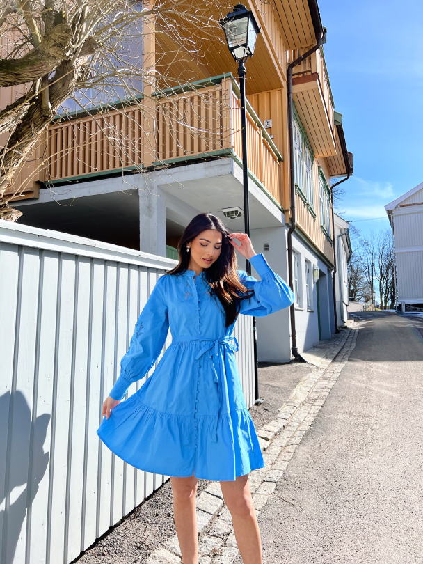 Zira Shirt Dress - Azure Blue - Image 4
