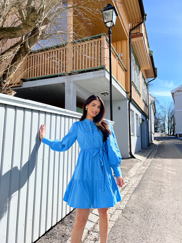 Zira Shirt Dress - Azure Blue - Image 5