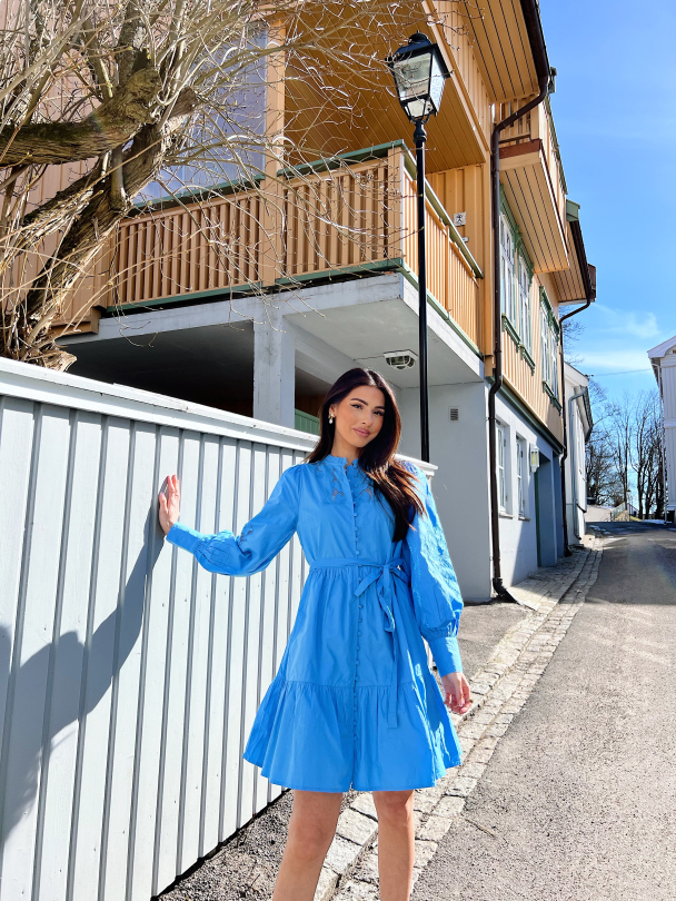 Zira Shirt Dress - Azure Blue - Image 6