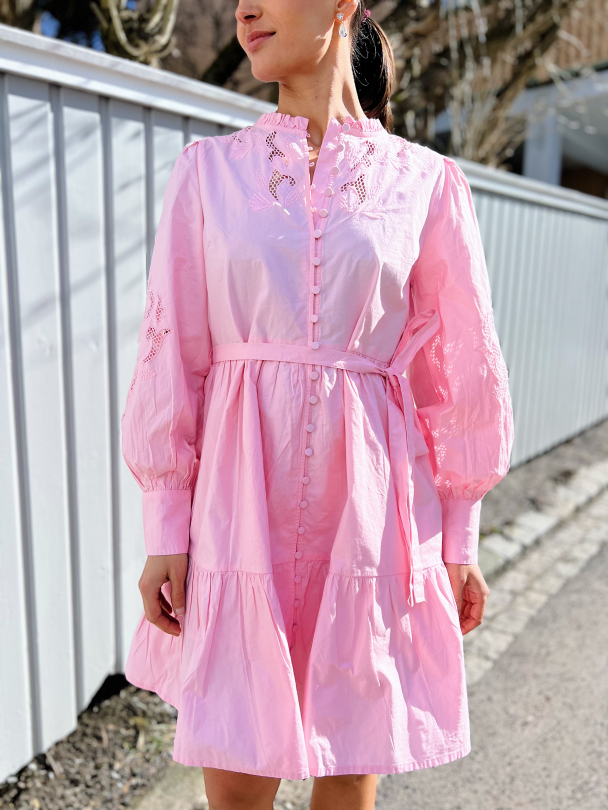 Zira Shirt Dress - Lipstick Pink  - Image 1