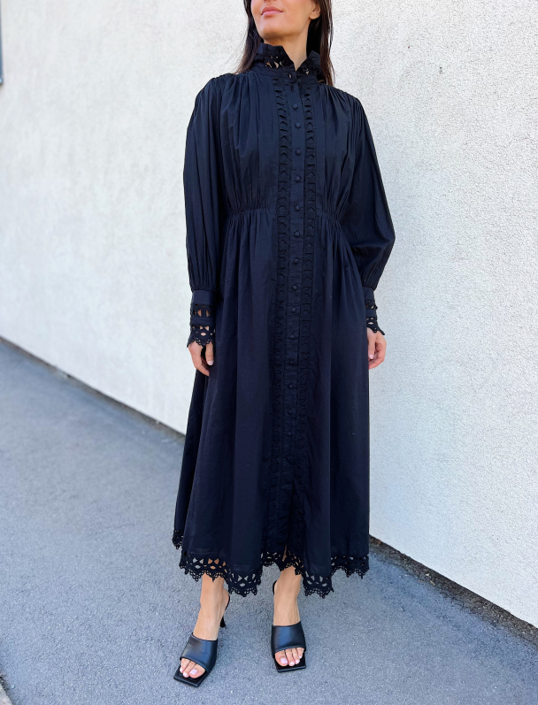 Trima Long Shirt Dress - Black - Image 1