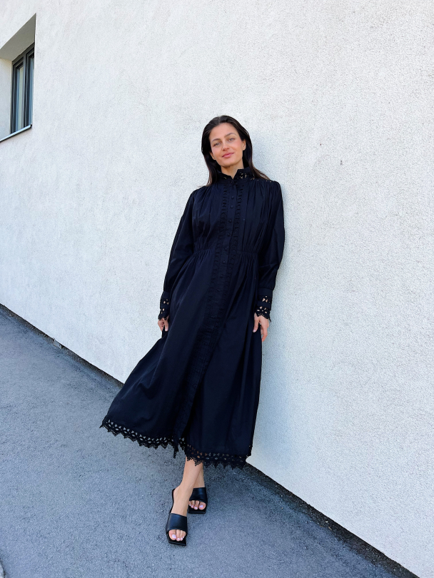 Trima Long Shirt Dress - Black - Image 6
