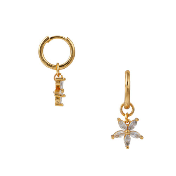 ORELIA Crystal Flower Earring - Image 1
