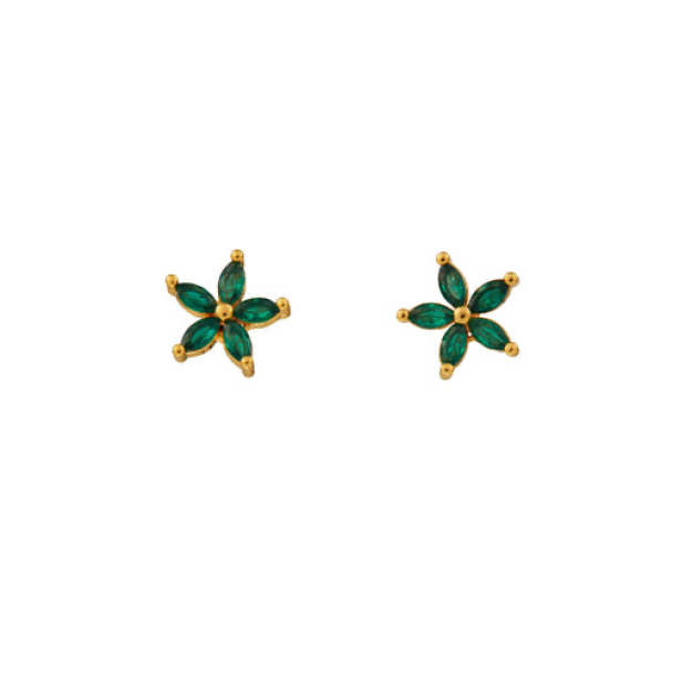 ORELIA Crystal Flower Studs - Image 1