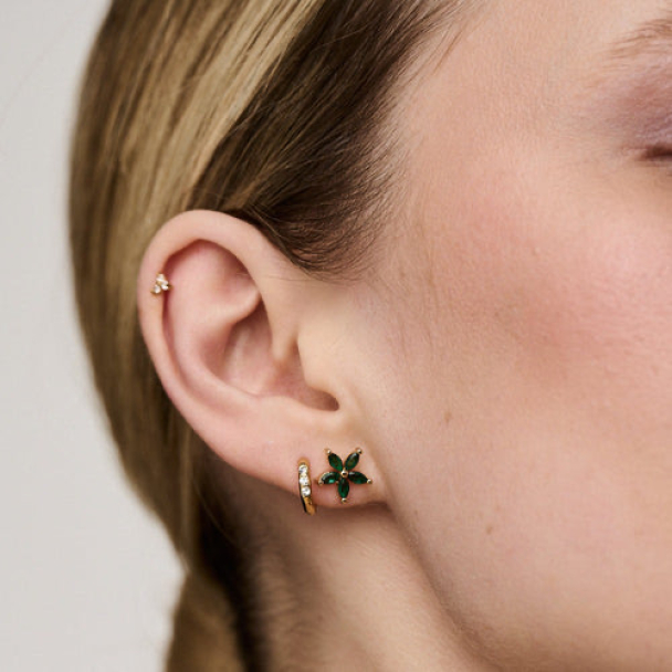 ORELIA Crystal Flower Studs - Image 2