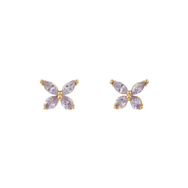 ORELIA Crystal Butterfly Studs - Image 1