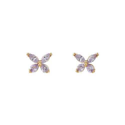 ORELIA Crystal Butterfly Studs
