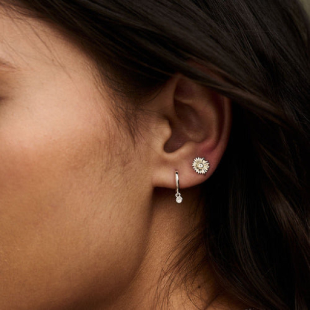 ORELIA Mini Crystal Drop Hoop - Image 2