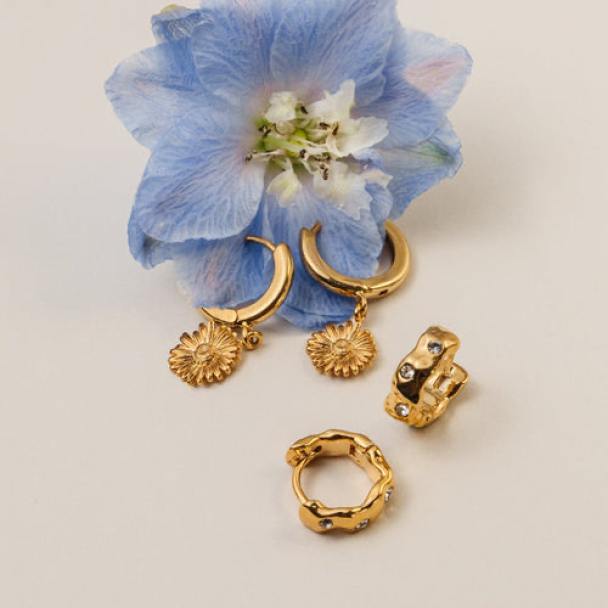 ORELIA Metal Daisy Earring - Image 3