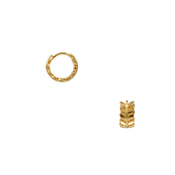 ORELIA Metal Leaf Hoop - Image 1