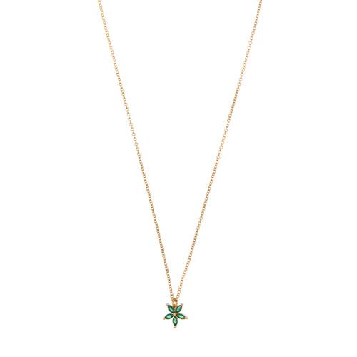 ORELIA Emerald Crystal Flower Necklace