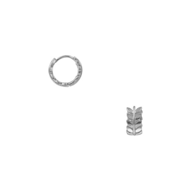 ORELIA Metal Leaf Hoop - Image 1