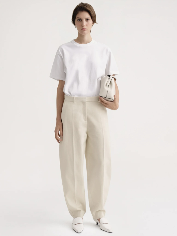 Barrel Leg Cotton Trousers  - Image 1