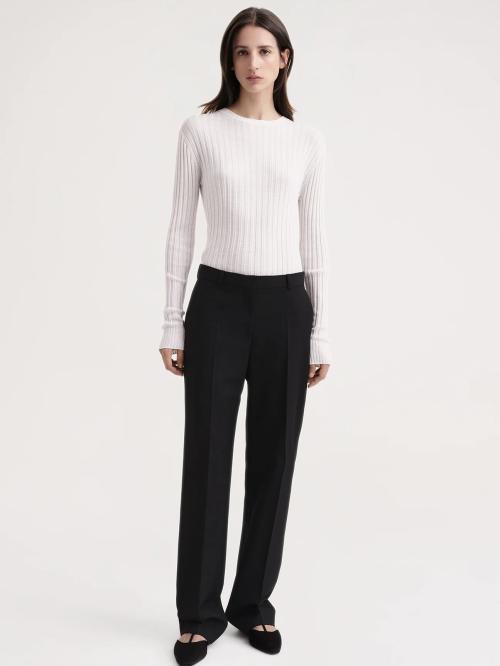 Mid-Waist Straight Trousers