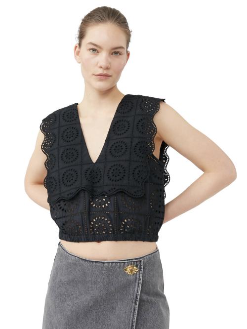 Broderie Anglaise Rhythm Collar Top