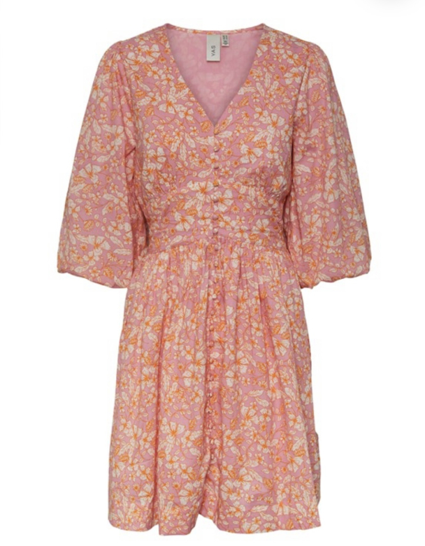 Lana 3/4 Shirt Dress - Rosebloom  - Image 1