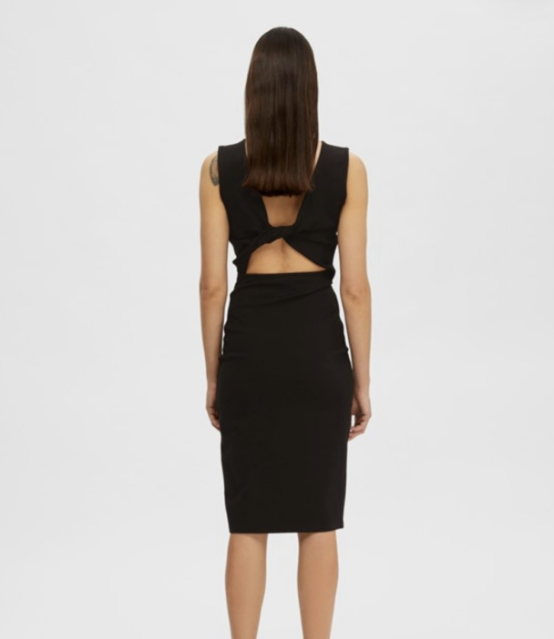 Manola Midi Coutout Dress - Black  - Image 3