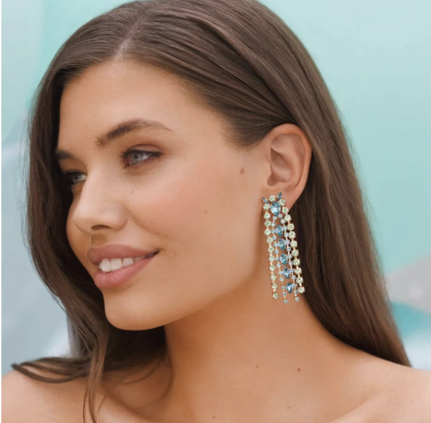 Mini Penelope Earrings- Sea Breeze Combo / Gold - Image 3
