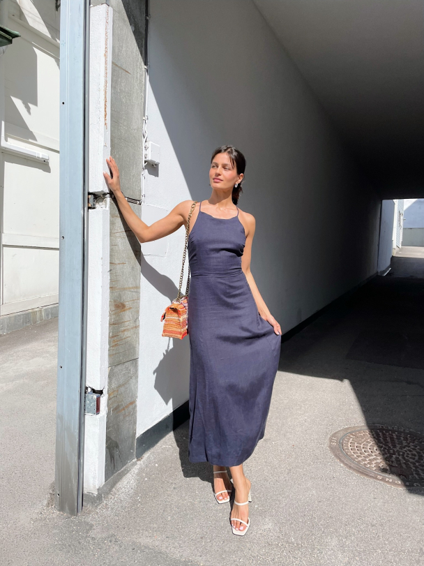 Malou Linen Long Dress - Seaborne - Image 3