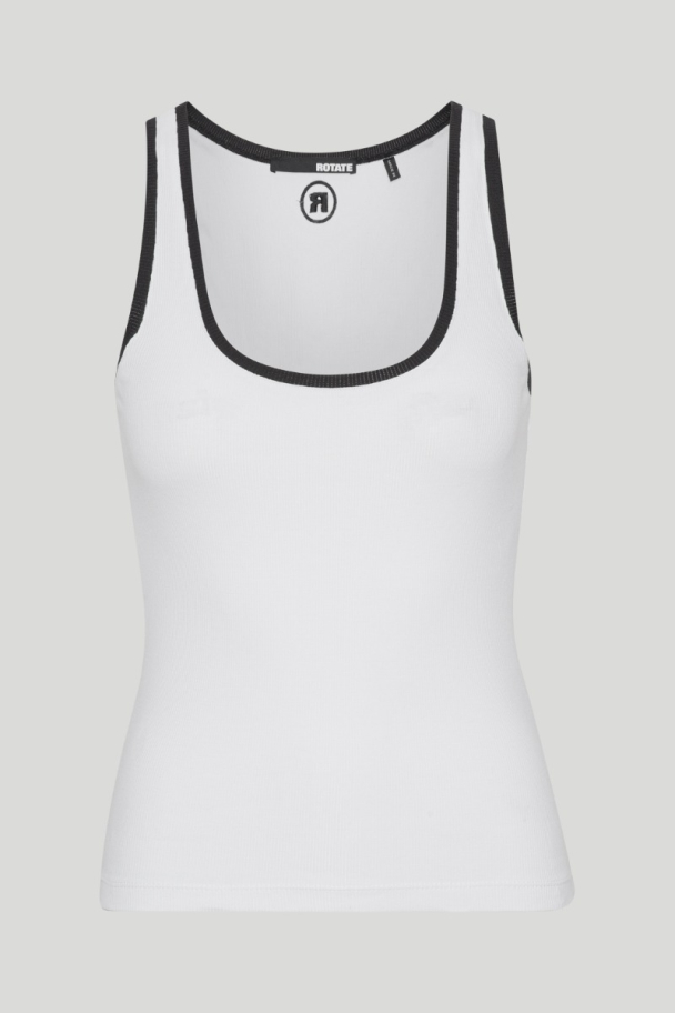 Tank Top With Embroidery - Bright White - Image 2